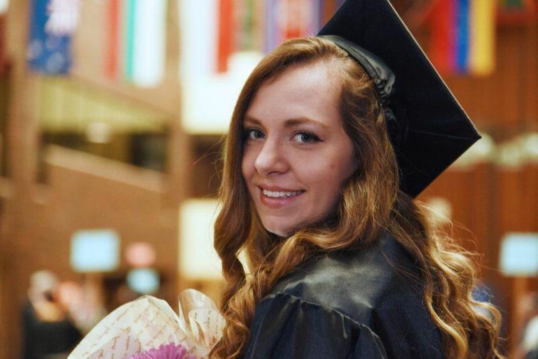 Female graduate during commencement